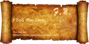 Főző Mariann névjegykártya